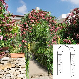 Tangkula Garden Arch Arbor Trellis 7.2 ft Metal Archway Patio Pergola for Climbing Plants - 1 of 4