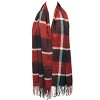 Wrapables Plaid Long Scarf Wrap with Fringe, Long Scarf, Navy and Wine - 2 of 3