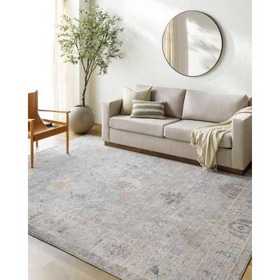 Hauteloom Marlene Damask Cream & Blue Area Rug