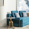 Modern Small Round End Tables with Stone Top and Steel Legs, Side Table for Living Room, Apartment or Small Spaces–The Pop Home - 2 of 4