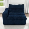 Vynxaria Bean Bag Seats - Blue Floor Lounge Chair with Left Armrest, Ergonomic Lazy Sofa for Living Room & Bedroom (Modern Casual Design) - 3 of 4