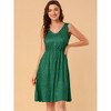 INSPIRE CHIC Women's Midi Polka Dots V-Neck Tie Drawstring Waist Sleeveless Dress - 4 of 4