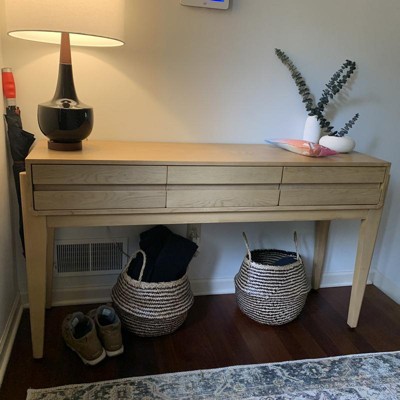 Herriman Wooden Console Table With Drawers Natural - Threshold ...