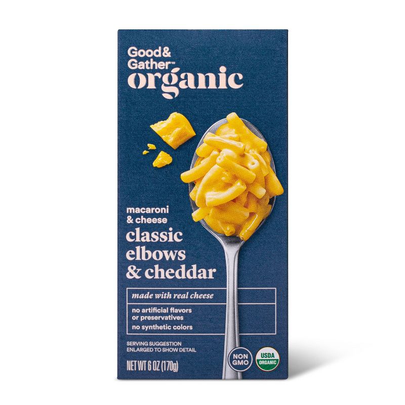 Organic Elbow &#38; Cheddar Macaroni Cheese - 6oz - Good &#38; Gather&#8482;, 1 of 5