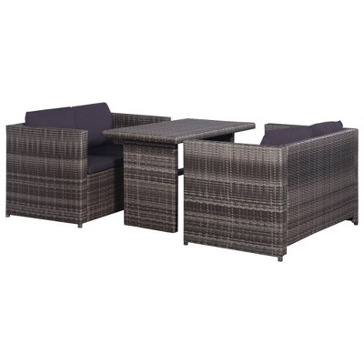 vidaXL Garden Dining Set Grey