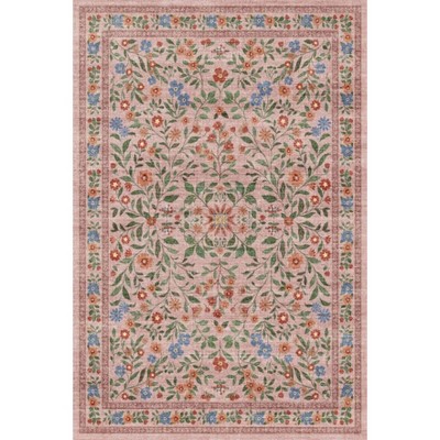 Fulvari Machine Washable Area Rugs Non Slip,Soft Boho Living Room Rugs,Distressed Throw Carpet for Home Office Dinning Room Kids Playroom