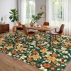 Traditional Floral Rug Modern Farmhouse Rug Stain-Resistant Non-Slip Soft Thin Floor Carpet Foldable Indoor Carpet - 2 of 4