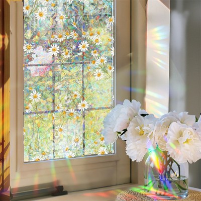 Window privacy film, colored glass window film decoration, rainbow window decoration are reusable decorative window stickers