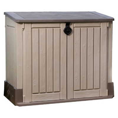 Store-It-Out Midi & Max Resin Horizontal Outdoor Storage Shed - Beige & Brown - Keter