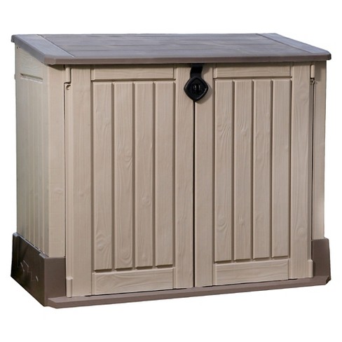 Store It Ot Midi Resin Horizontal Outdoor Storage Shed Beige Brown Keter Target