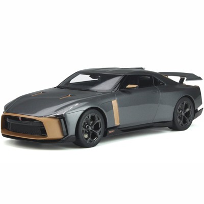 Nissan GT-R50 by Italdesign Gray Metallic and Gold 1/18 Model Car by GT Spirit