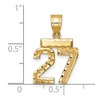 Black Bow Jewelry 14k Yellow Gold, Varsity Collection, Small D/C Pendant Number 27 - 2 of 3