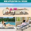 Heavy Duty Tanning Chair, Outdoor 5-Position Folding Chaise Lounge Chair with 2 Sided Mattress - 3 of 4