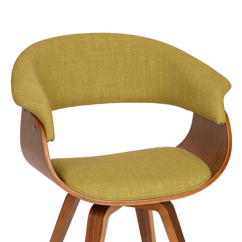Summer Modern Chair - Green Fabric And Walnut Wood - Armen Living, 3 of 6