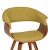 Summer Modern Chair - Green Fabric And Walnut Wood - Armen Living - image 2 of 4
