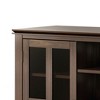 53" Solid Wood Tall TV Media Stand with Handcrafted Finish, Cord Management, and Tempered Glass Doors for Living Room and Bedroom - 2 of 4