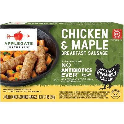 Applegate Naturals Chicken & Maple Breakfast Sausages - Frozen - 7oz/10ct