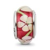 Black Bow Jewelry Red Floral Glass Sterling Silver Bead Charm - 3 of 4