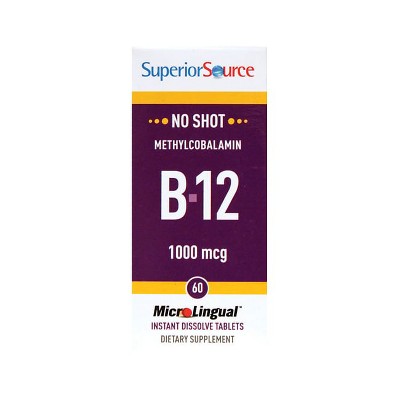 Superior Source B-12 Methylcobalamin 1,000mcg 60 Tablets.
