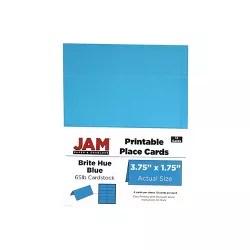 JAM Paper Printable Place Cards 3 3/4 x 1 3/4 Blue Placecards 12/Pack 225928560