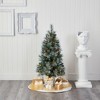 Nearly Natural 4-ft Frosted Tip British Columbia Mountain Pine Artificial Christmas Tree with 100 Clear Lights, Pine Cones and 228 Bendable Branches - 4 of 4