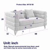 60 Inch 2 Seater Sectional Sofa for Living Room, Modern Curved Sofa with Lumbar Pillows, Teddy Fabric Sofa with Metal Legs-Coolbibila - 4 of 4