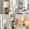 Farmhouse Table Lamps Set of 2, Dimmable Touch Control Bedside Lamps with USB and AC Outlets, Oil-Rubbed Bronze Finish, Bulbs Included – Cuddlewood - 2 of 4