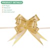 Unique Bargains Plastic Gold Edge PP Plastic Glossy Appearance Gift Wrap Satin Pull Bows 200 Count - 2 of 4