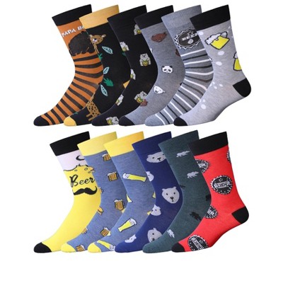 JAMES FIALLO  Men's 12 Pack Soft & Breathable Food Colorful Patterned Dress Socks for Men