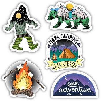 Big Moods Nature and Camping Themed Sticker Pack 5pc