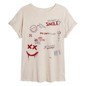Women's - Smile - You Can't Escape Oversized Graphic T-Shirt - 1 of 4