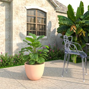 LeisureMod Tapered Round Planter Pot with Drainage Holes for Indoor/Outdoor Use - Dahlia Collection - 1 of 4