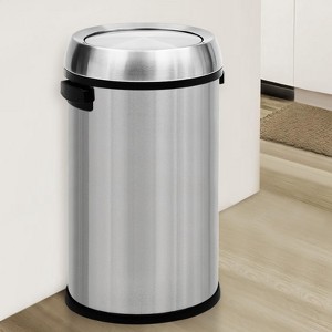 Trash Can, 65 Liter Round Garbage Can, Commercial Grade Stainless Steel Recycling Bin - 1 of 4