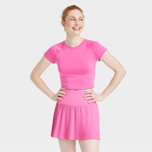 Women's Knit Cropped Short Sleeve Top - JoyLab™ - 1 of 3
