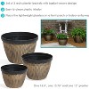 Sunnydaze Modern Decorative Resin Faux Basketweave Planter - 13", 15", and 17" Diameter - 3-Piece Set - 2 of 4