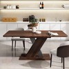Okak 71IN Multifunctional Extendable Dining Table with X-Shape Pedestal, Folding Table, Dinner Table for Dining Room, Living Room, Walnut - 4 of 4