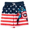 Marvel Avengers Spider-Man Captain America Hulk Iron Man Pullover Rash Guard & Swim Trunks Outfit Set Toddler to Big Kid - 3 of 4