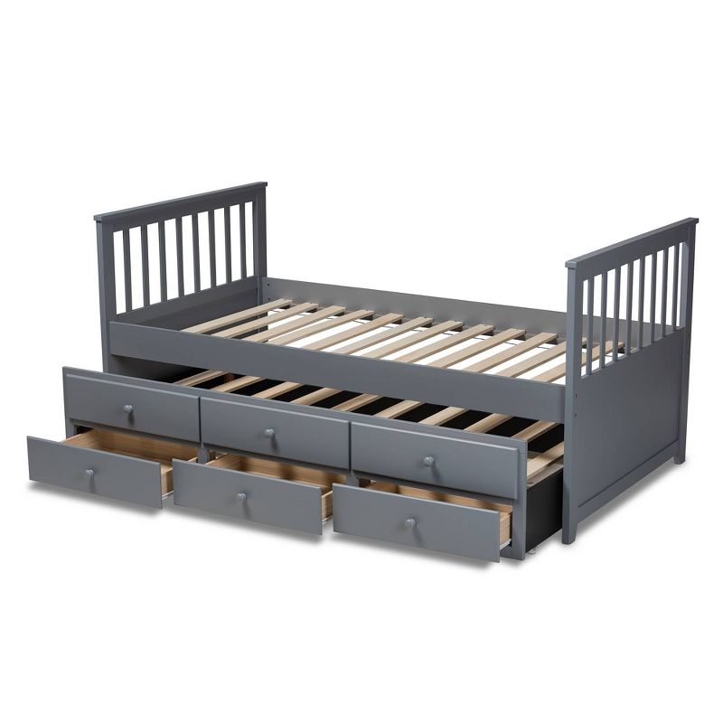 Twin Trine Wood Daybed with Trundle Gray - Baxton Studio, 6 of 13