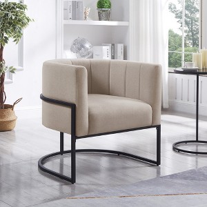 Vatros Upholstered Accent Chair Leisure Chair with Curve Backrest - 1 of 4