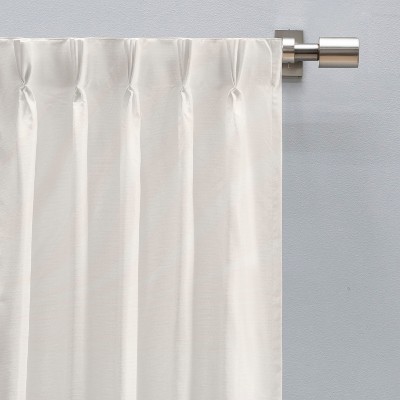 White Room-Darkening Pleated Patio Panel with Back Tabs