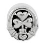 Black Bow Jewelry Claddagh Clover Bead Charm in Antiqued Sterling Silver - 2 of 4