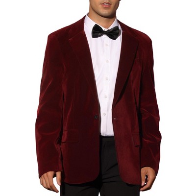 Lars Amadeus Men's Notch Lapel One Button Single Breasted Velvet ...