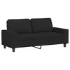 vidaXL 2 Piece Sofa Set in Black Fabric - Contemporary Style, Durable & Stable Frame with Comfortable Padded Seat & Back Pillow - 3 of 4