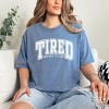 Simply Sage Market Women's Tired Mom's Club Varsity Short Sleeve Garment Dyed Tee - 2 of 2