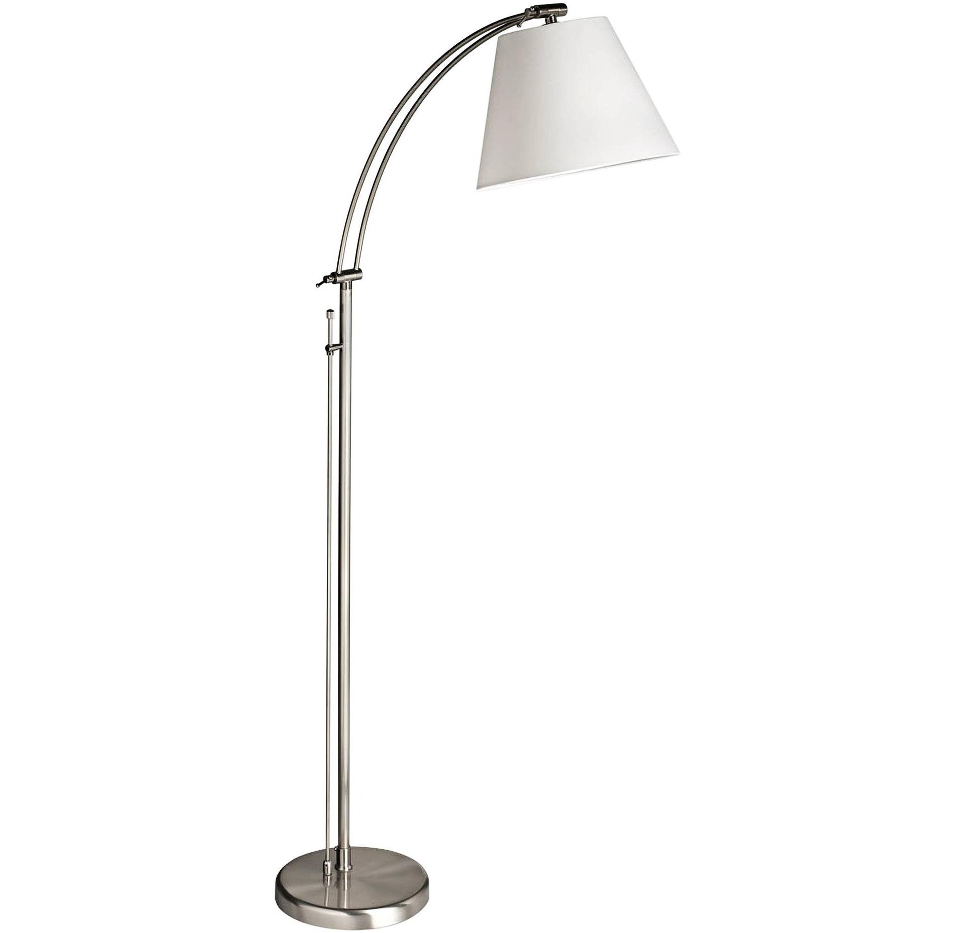 Dainolite Felix 61" Satin Chrome Adjustable Arc Arm Floor Lamp