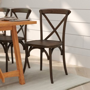 Merrick Lane Davisburg Stackable Wooden Cross Back Bistro Dining Chair - 1 of 4