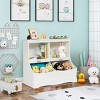 Costway Children's Multi-Functional Bookcase Toy Storage Bin Kids Floor Cabinet GreyWhite - image 2 of 4