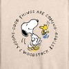 Women's - Peanuts - Good Things Are Coming Circle Lightweight French Terry Wide Neck Long Sleeve Shirt - 2 of 4