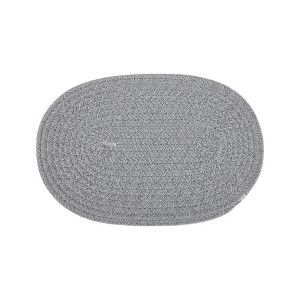 Unique Bargains Trivet Oval Rope Coaster Cotton Non-Woven Fabric 12.6"x8.66"x0.31" - 1 of 3