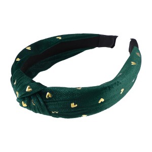 Unique Bargains Women's Velvet Heart Shape Stud Knot Headband 1.18 inch Wide - 1 of 4